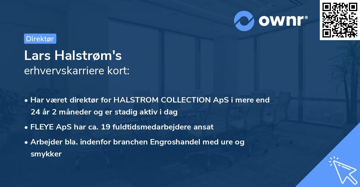 Lars Halstrøm's erhvervskarriere kort