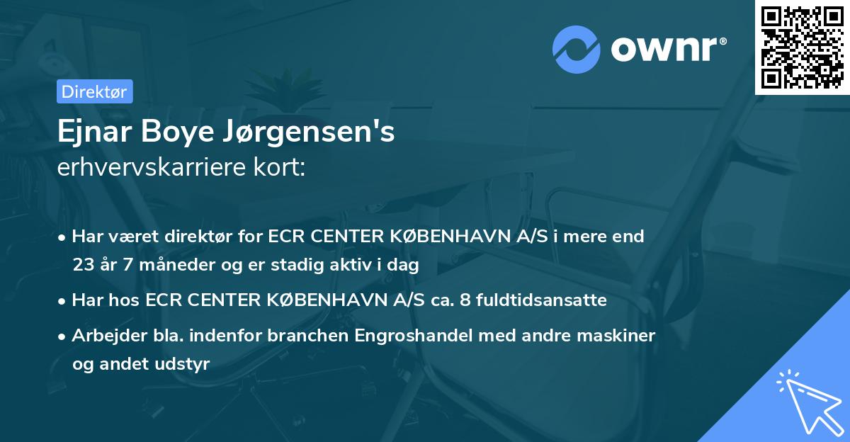 Ejnar Boye Jørgensen's erhvervskarriere kort