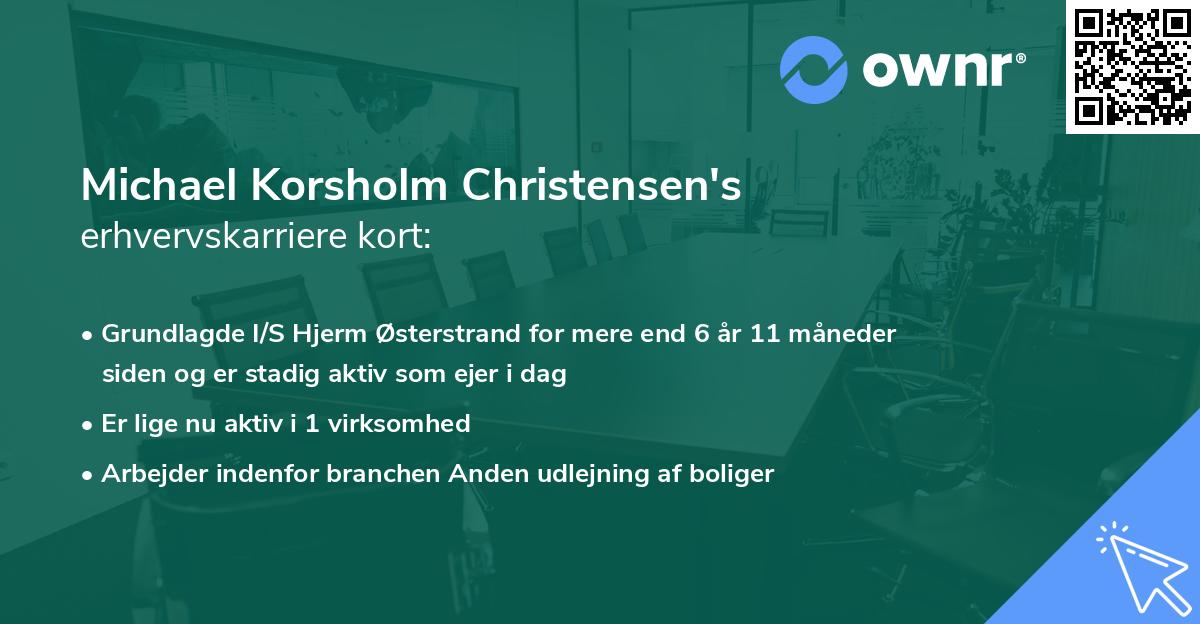 Michael Korsholm Christensen's erhvervskarriere kort