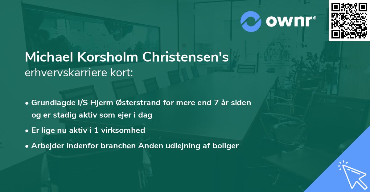 Michael Korsholm Christensen's erhvervskarriere kort