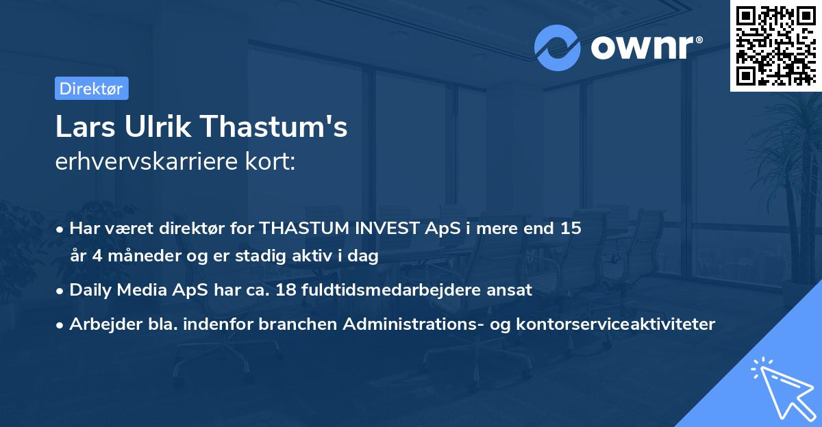 Lars Ulrik Thastum's erhvervskarriere kort