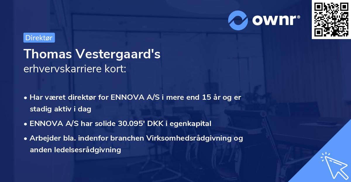 Thomas Vestergaard's erhvervskarriere kort