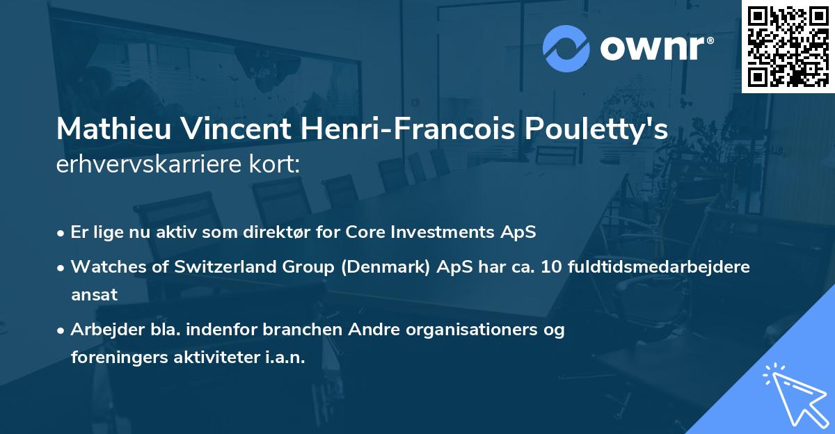 Mathieu Vincent Henri-Francois Pouletty's erhvervskarriere kort