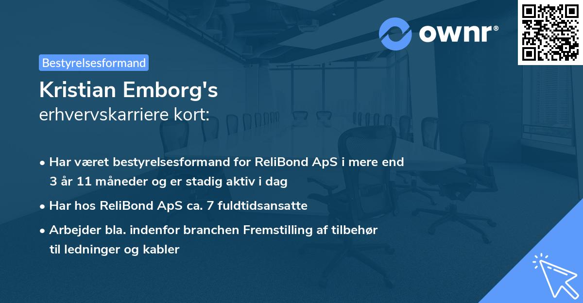Kristian Emborg's erhvervskarriere kort