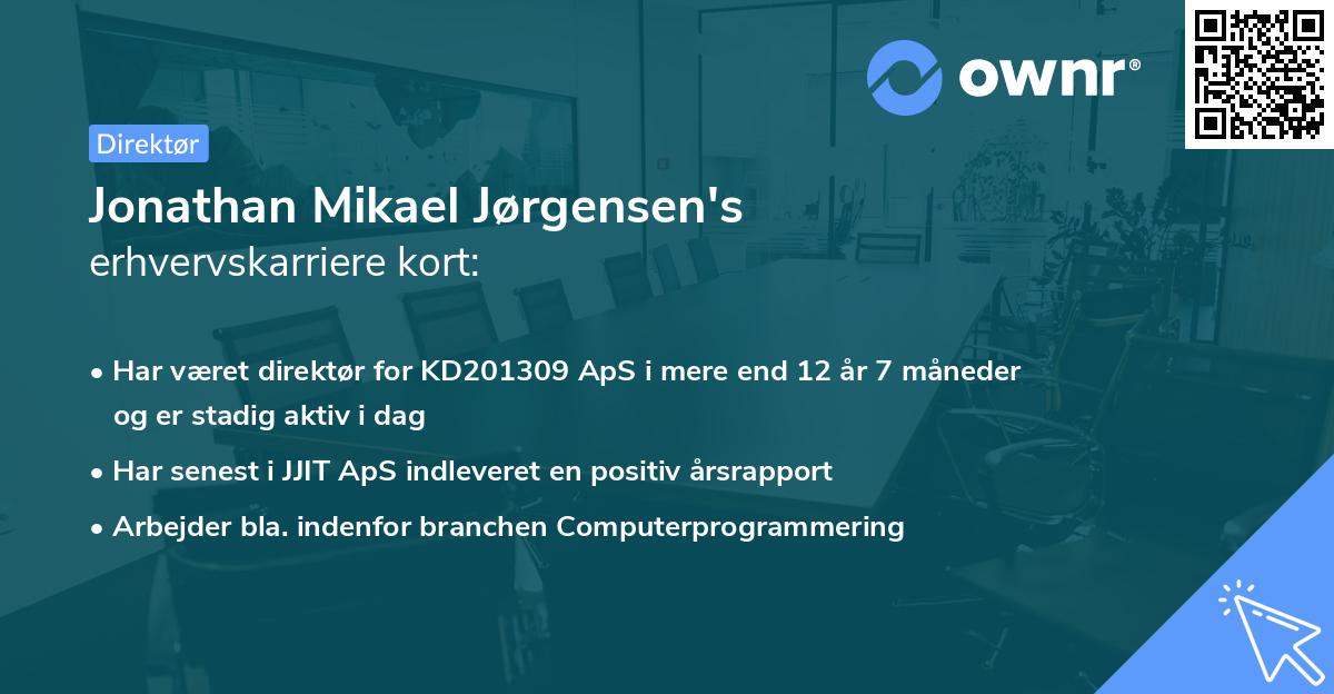 Jonathan Mikael Jørgensen's erhvervskarriere kort