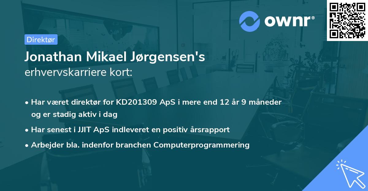 Jonathan Mikael Jørgensen's erhvervskarriere kort