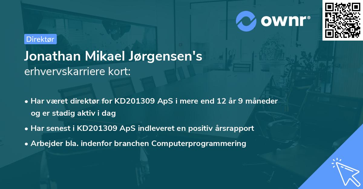 Jonathan Mikael Jørgensen's erhvervskarriere kort