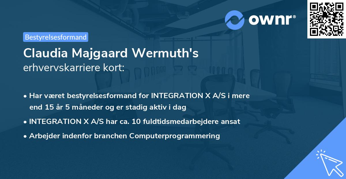 Claudia Majgaard Wermuth's erhvervskarriere kort