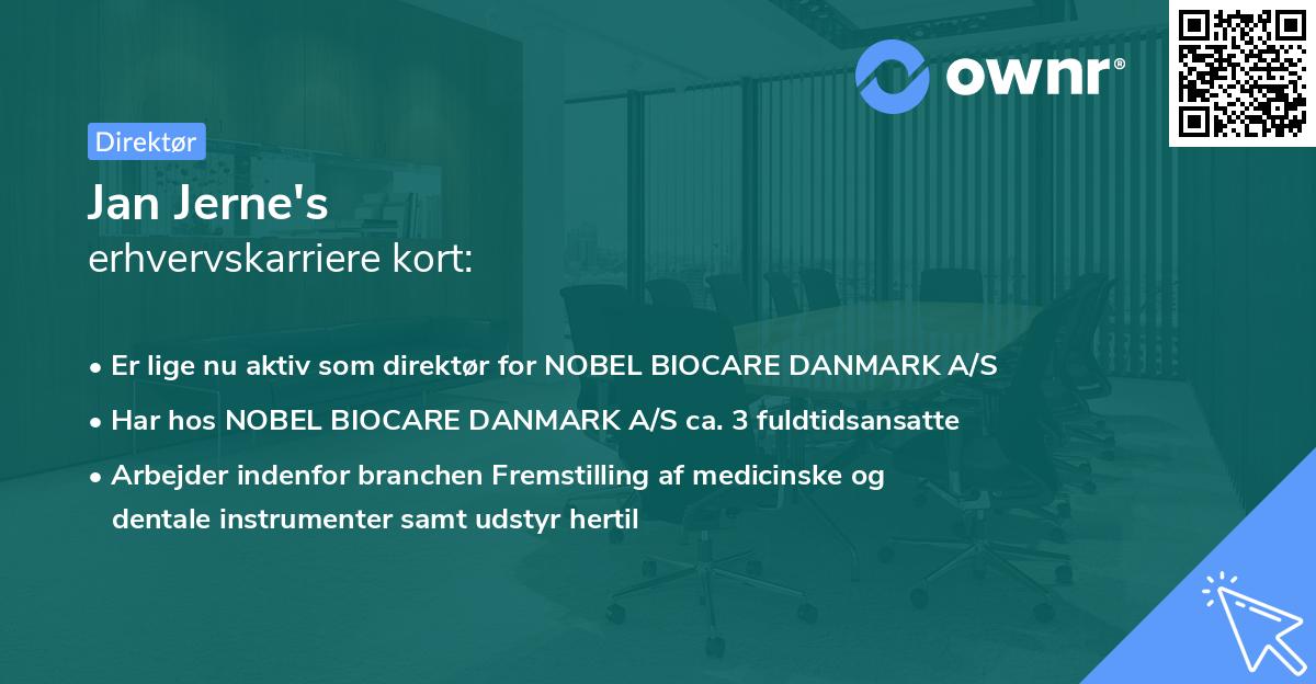 Jan Jerne's erhvervskarriere kort