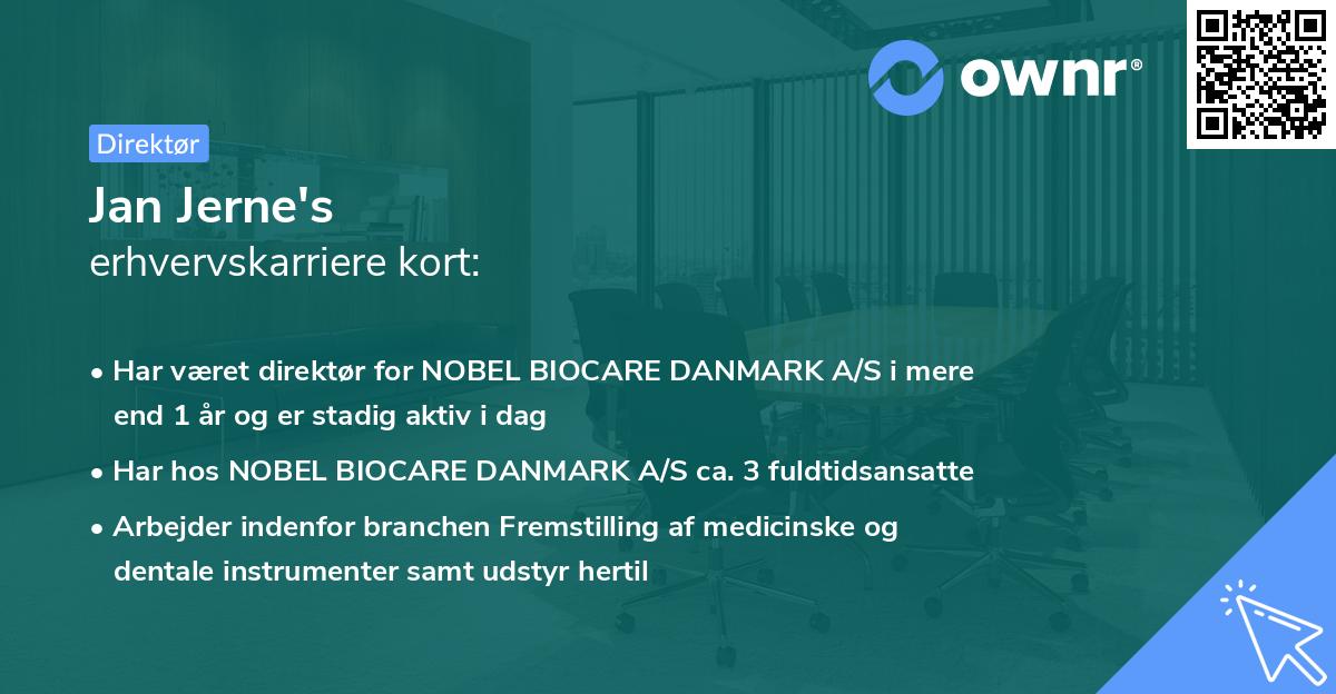 Jan Jerne's erhvervskarriere kort