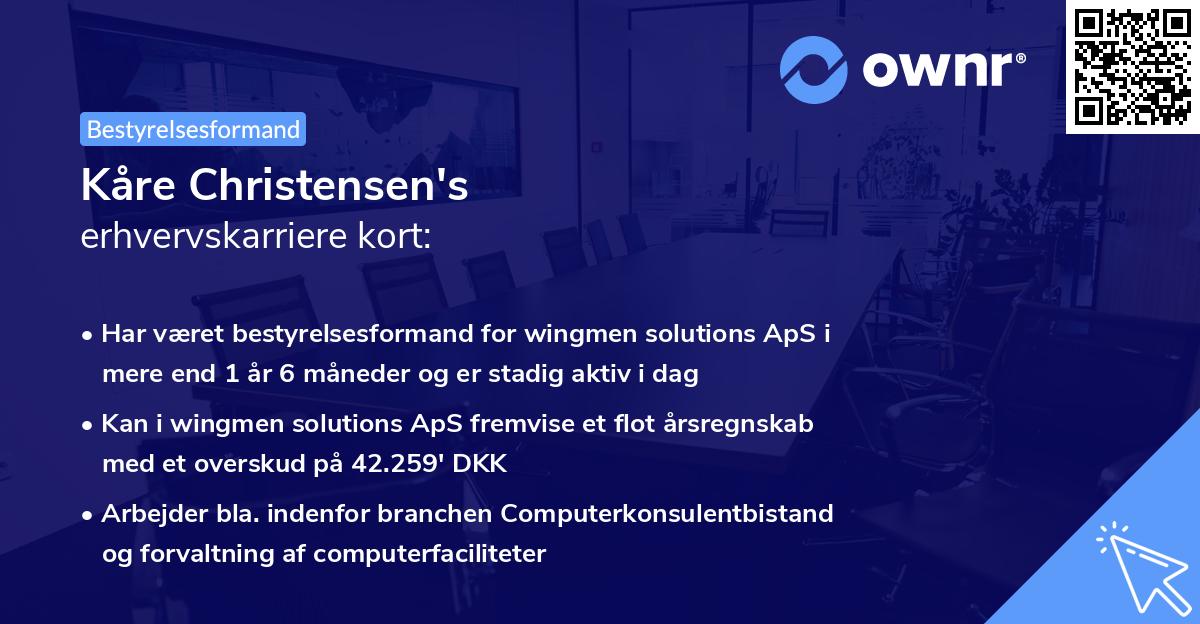 Kåre Christensen's erhvervskarriere kort