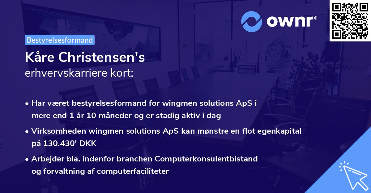 Kåre Christensen's erhvervskarriere kort