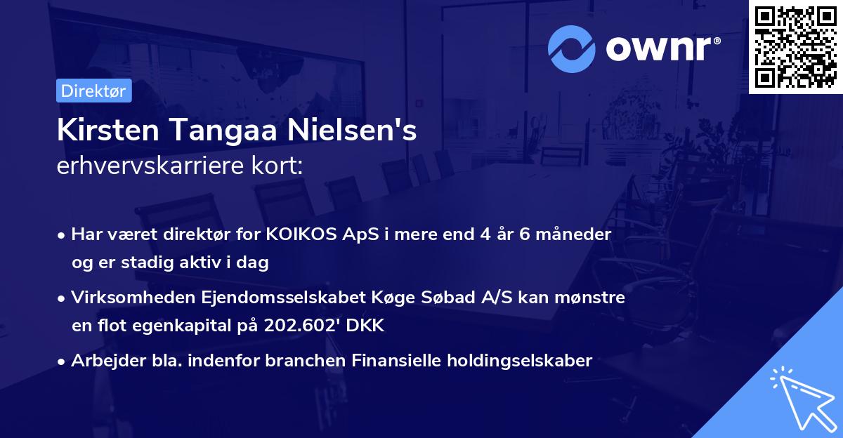 Kirsten Tangaa Nielsen's erhvervskarriere kort