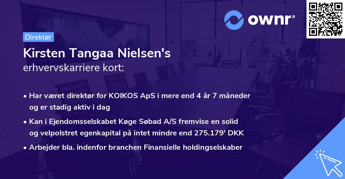 Kirsten Tangaa Nielsen's erhvervskarriere kort