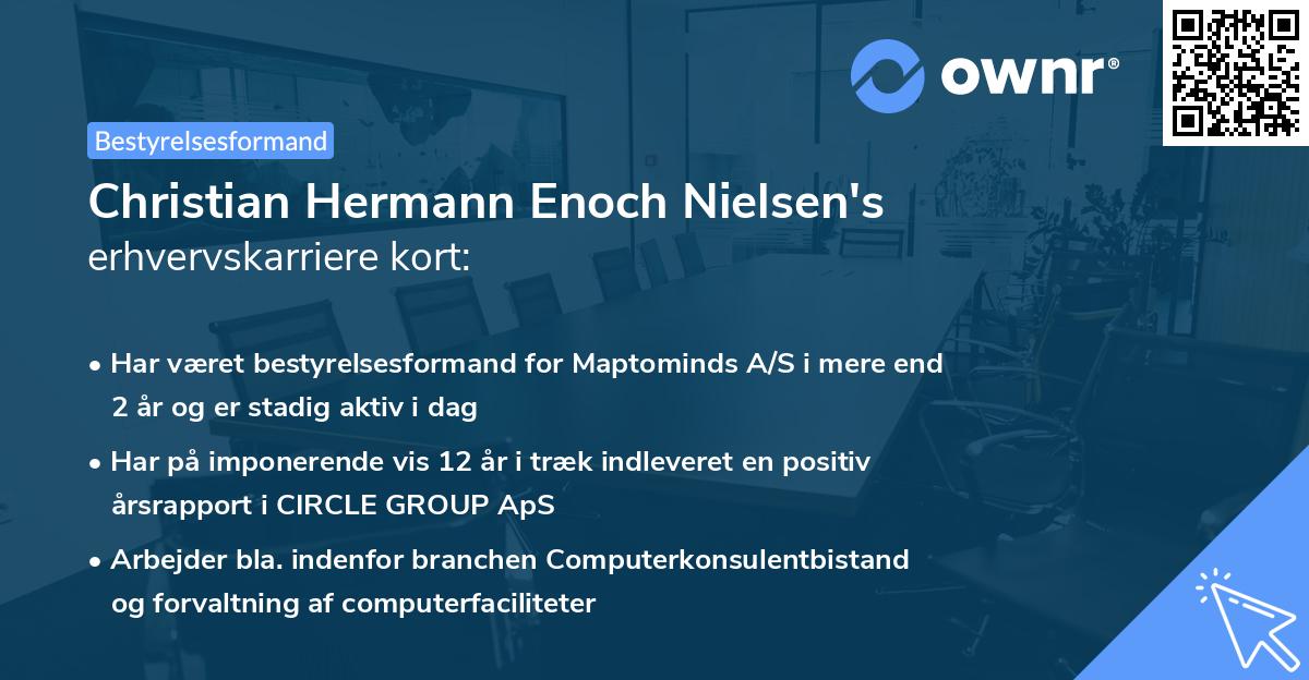 Christian Hermann Enoch Nielsen's erhvervskarriere kort