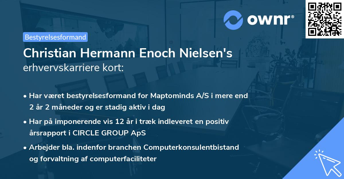Christian Hermann Enoch Nielsen's erhvervskarriere kort