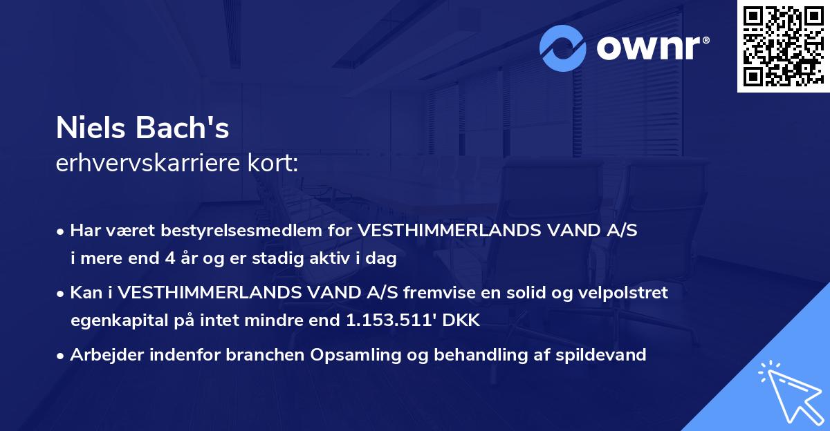 Niels Bach's erhvervskarriere kort