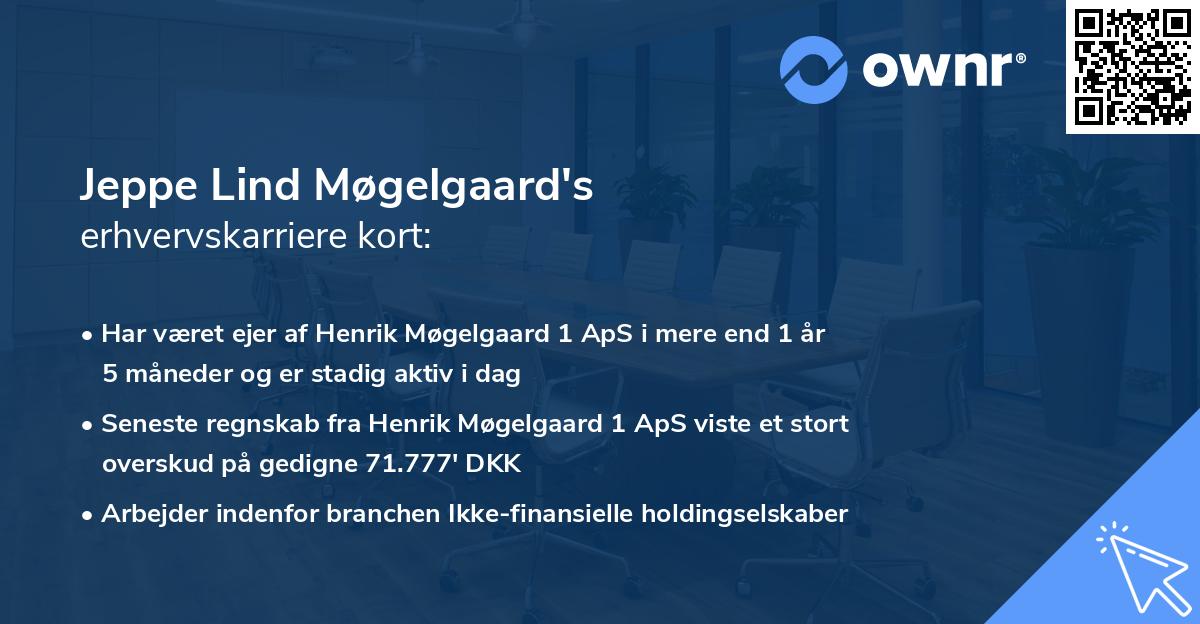 Jeppe Lind Møgelgaard's erhvervskarriere kort