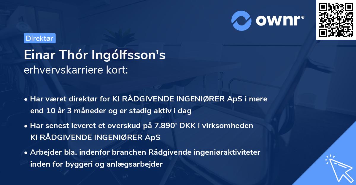 Einar Thór Ingólfsson's erhvervskarriere kort