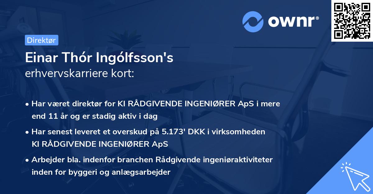 Einar Thór Ingólfsson's erhvervskarriere kort
