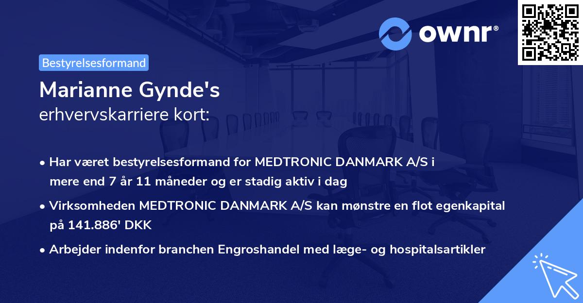 Marianne Gynde's erhvervskarriere kort