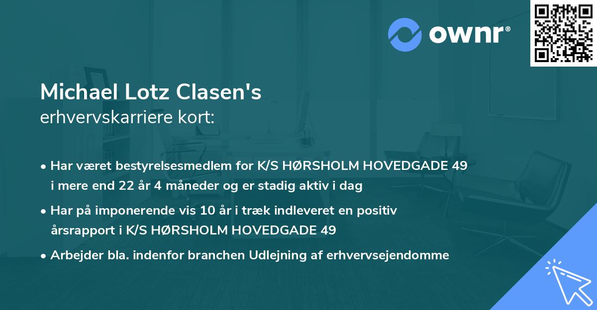 Michael Lotz Clasen's erhvervskarriere kort