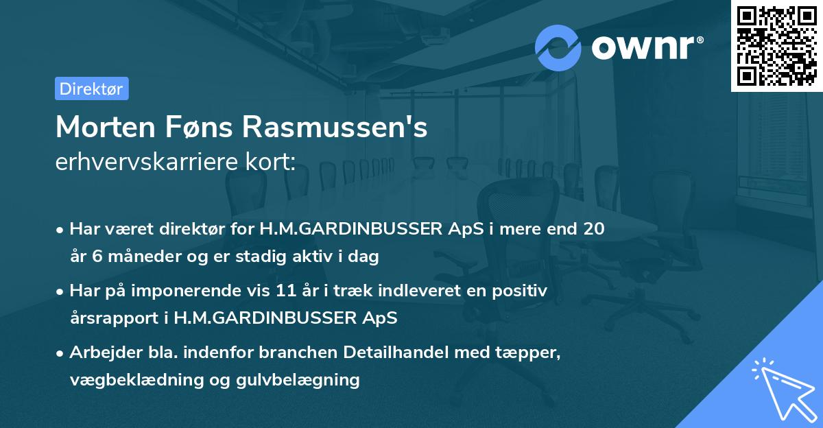 Morten Føns Rasmussen's erhvervskarriere kort