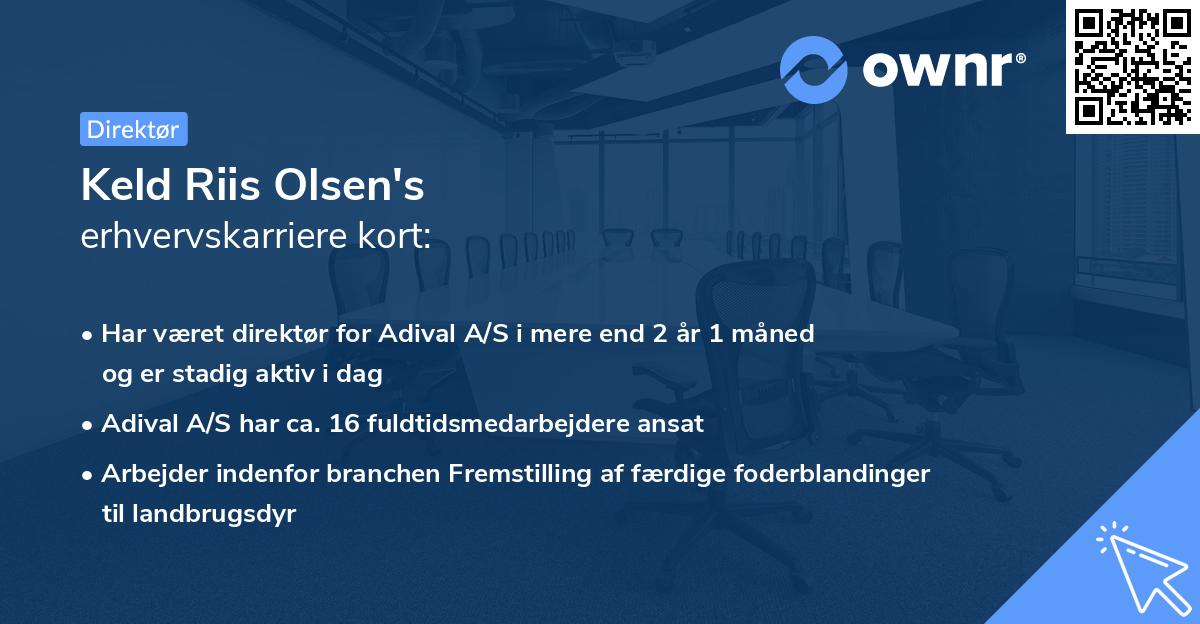 Keld Riis Olsen's erhvervskarriere kort