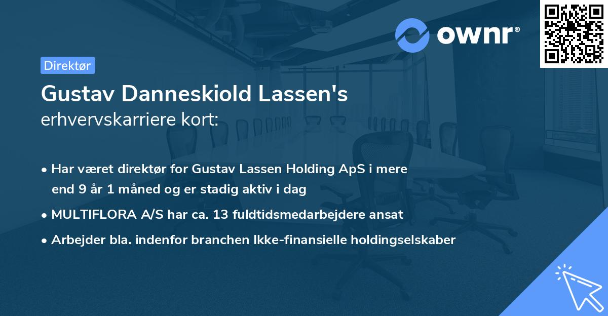 Gustav Danneskiold Lassen's erhvervskarriere kort