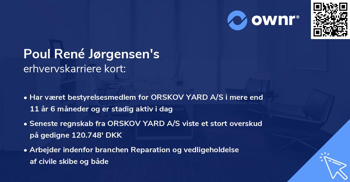 Poul René Jørgensen's erhvervskarriere kort