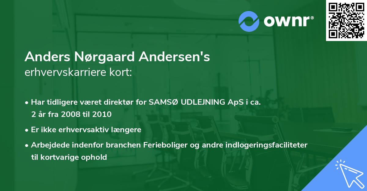 Anders Nørgaard Andersen's erhvervskarriere kort