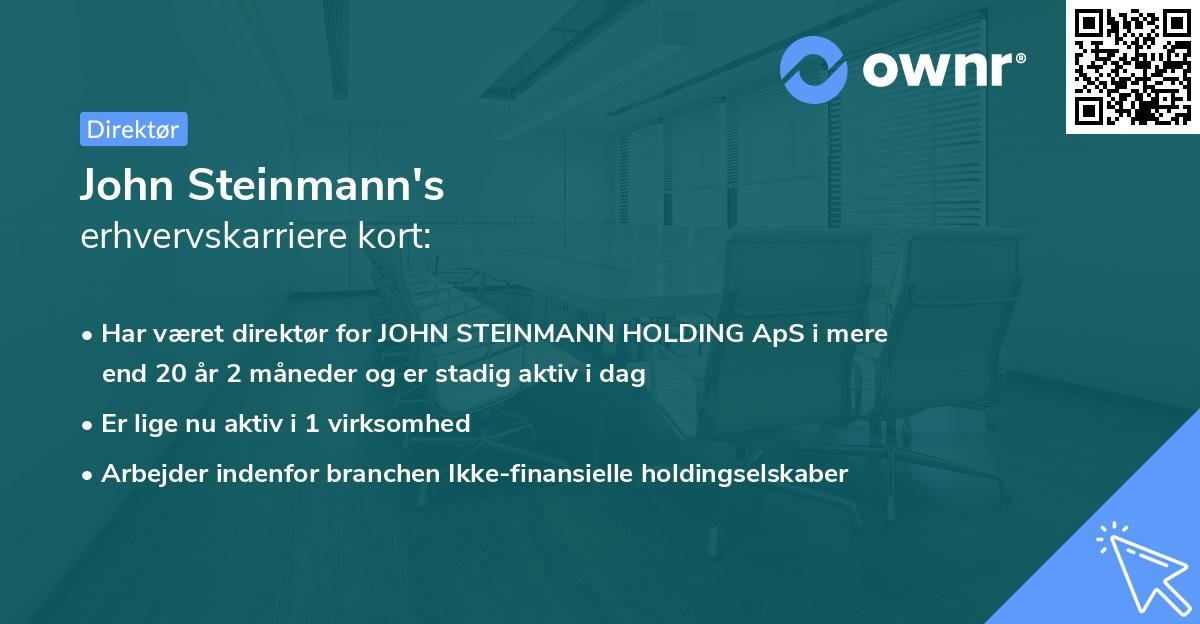 John Steinmann's erhvervskarriere kort