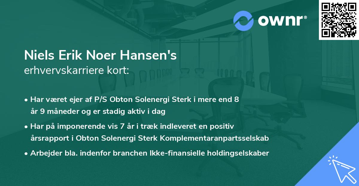 Niels Erik Noer Hansen's erhvervskarriere kort