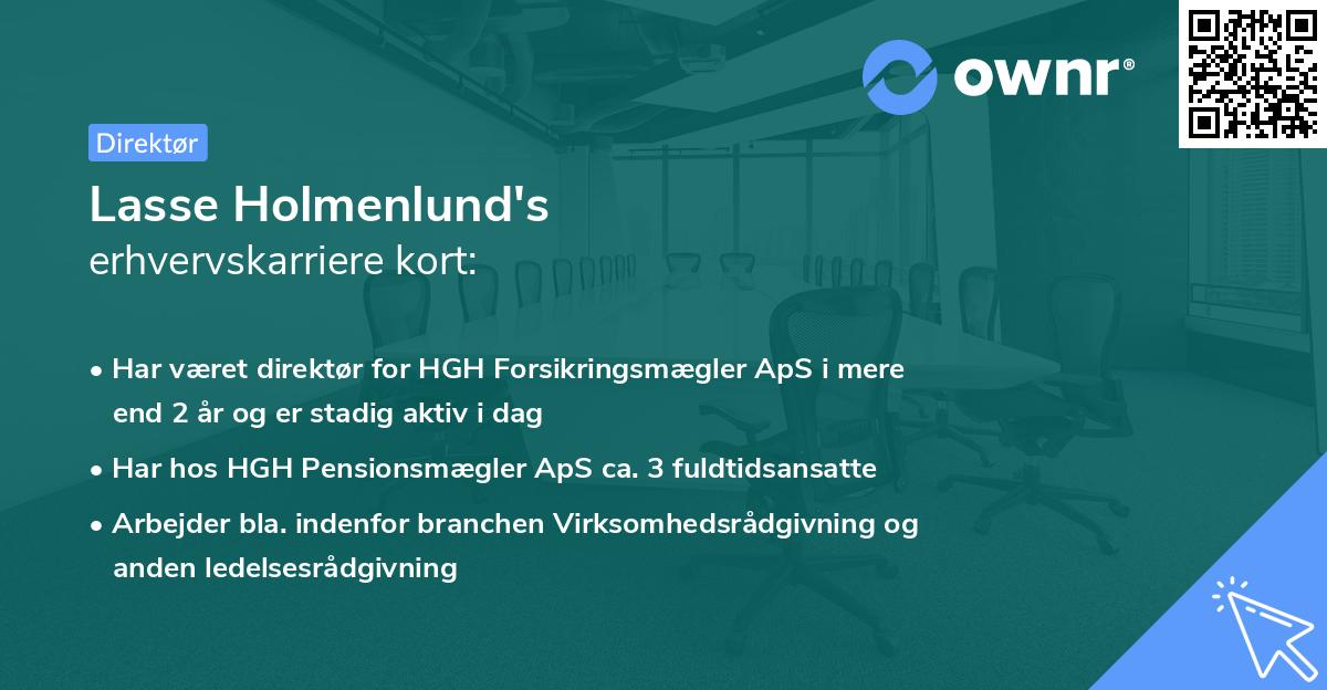 Lasse Holmenlund's erhvervskarriere kort