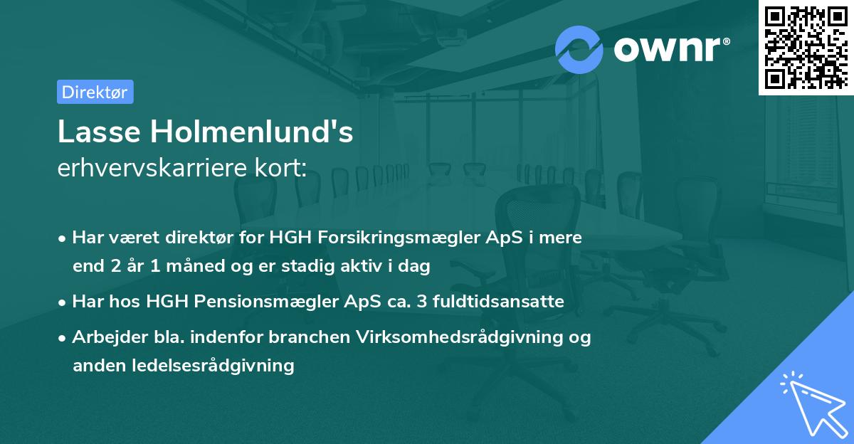 Lasse Holmenlund's erhvervskarriere kort