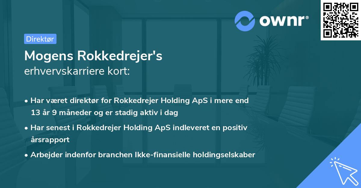 Mogens Rokkedrejer's erhvervskarriere kort