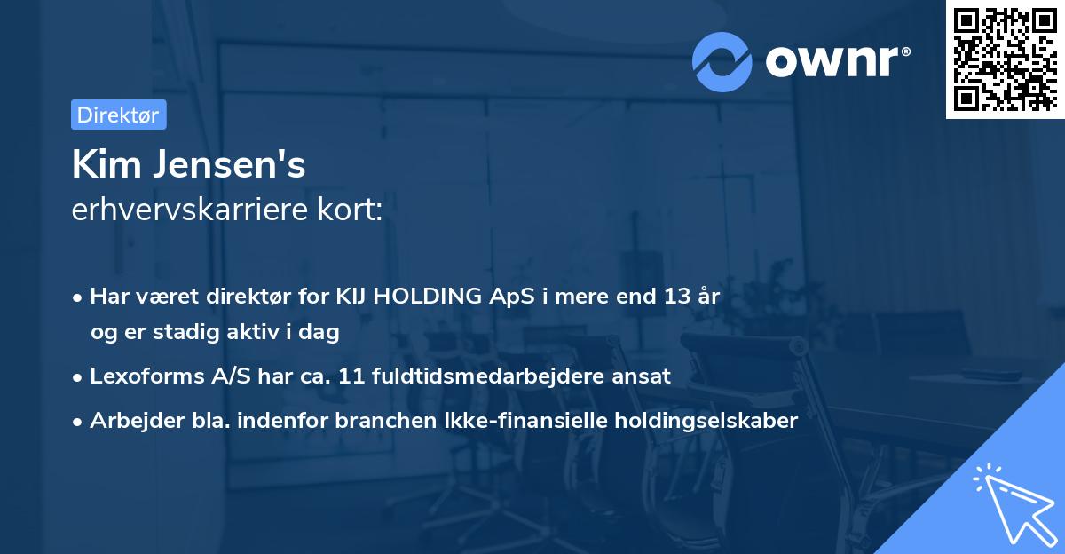 Kim Jensen's erhvervskarriere kort