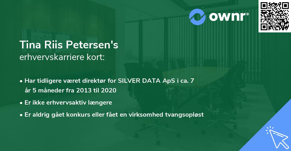 Tina Riis Petersen's erhvervskarriere kort