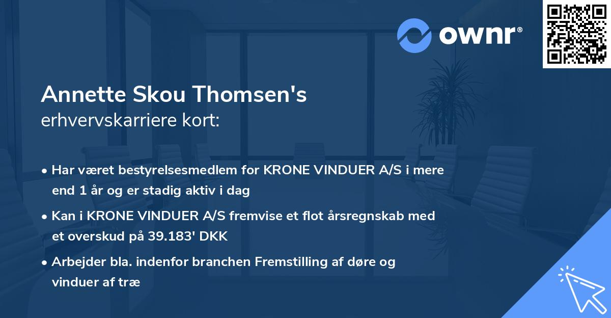 Annette Skou Thomsen's erhvervskarriere kort