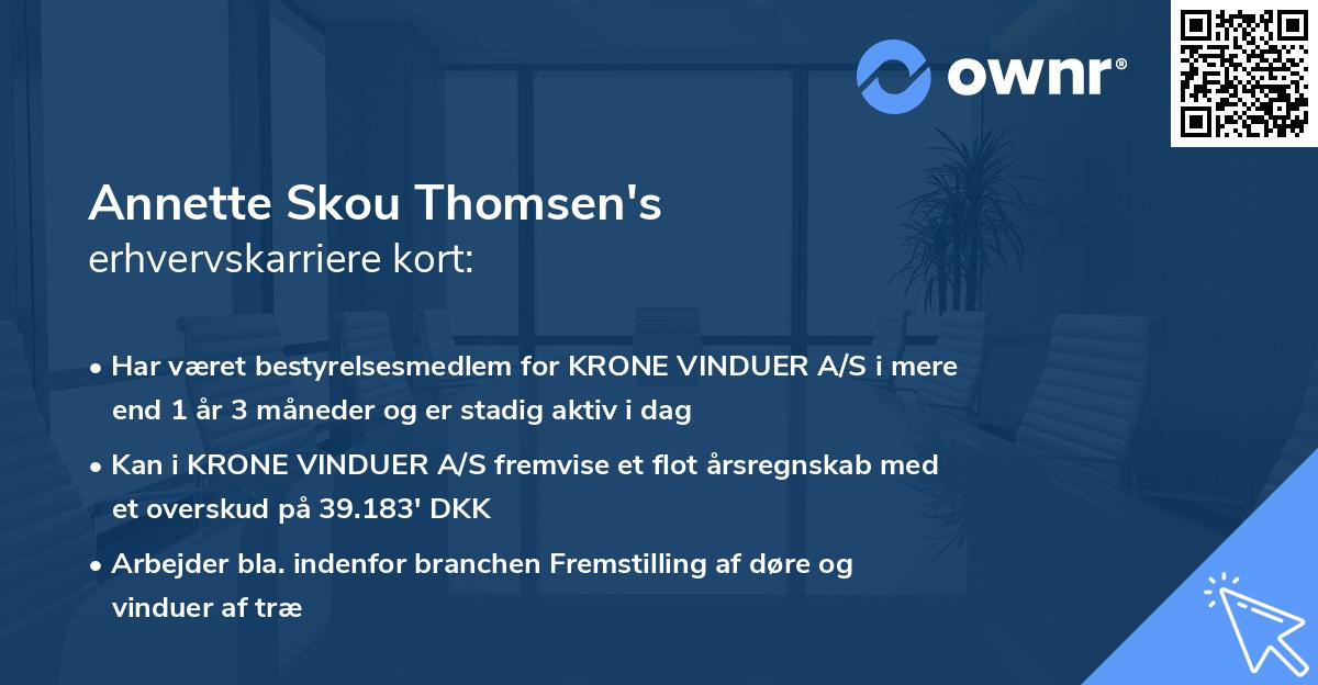 Annette Skou Thomsen's erhvervskarriere kort