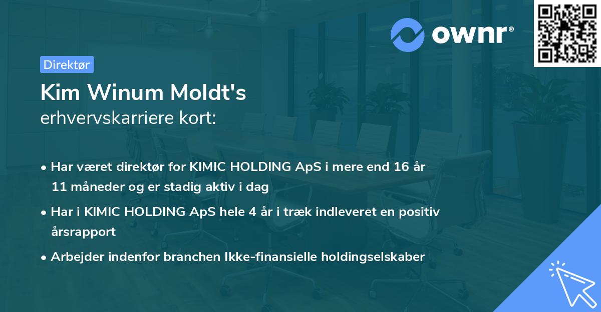 Kim Winum Moldt's erhvervskarriere kort