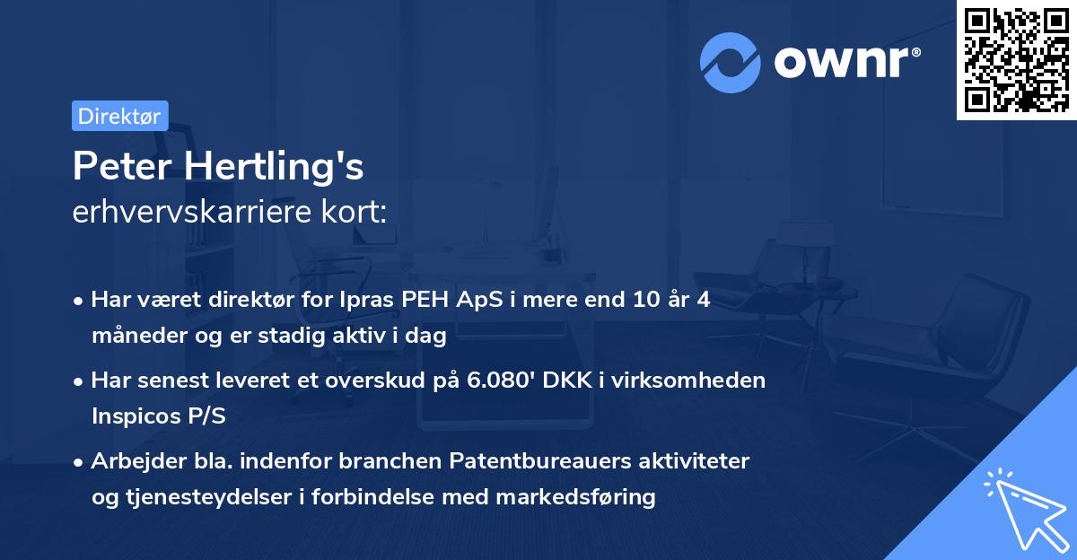 Peter Hertling's erhvervskarriere kort