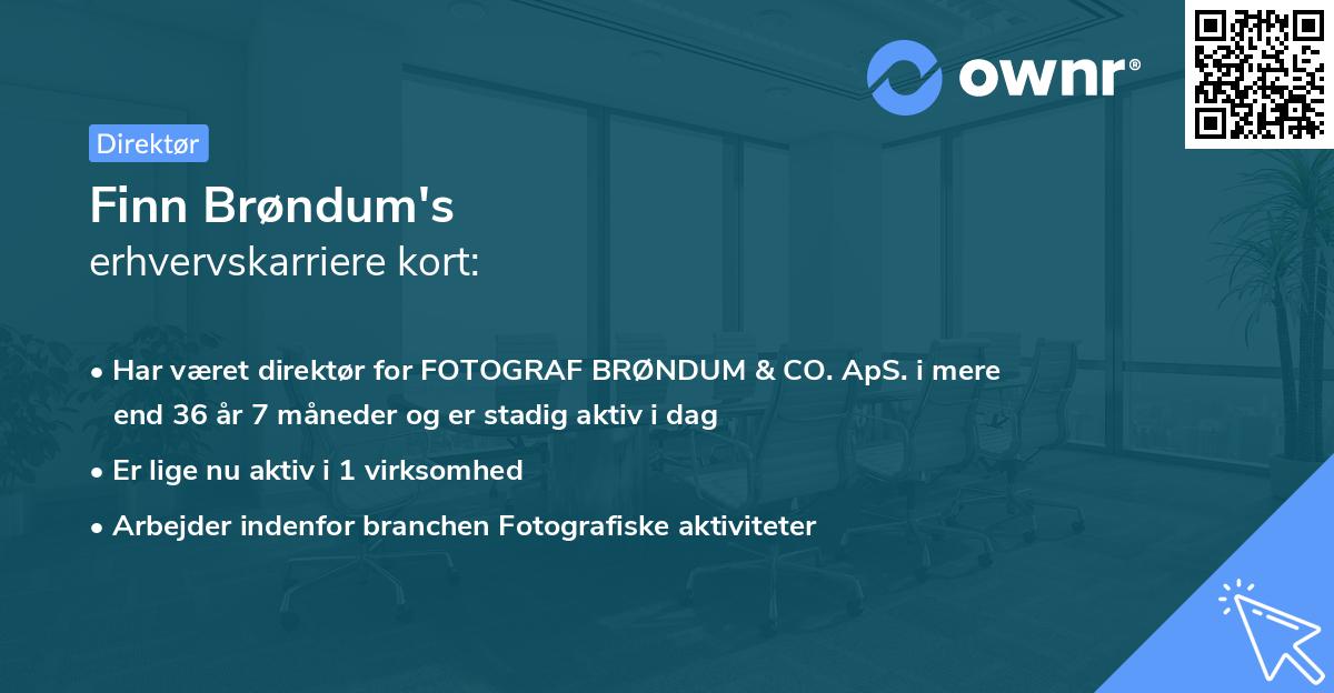 Finn Brøndum's erhvervskarriere kort