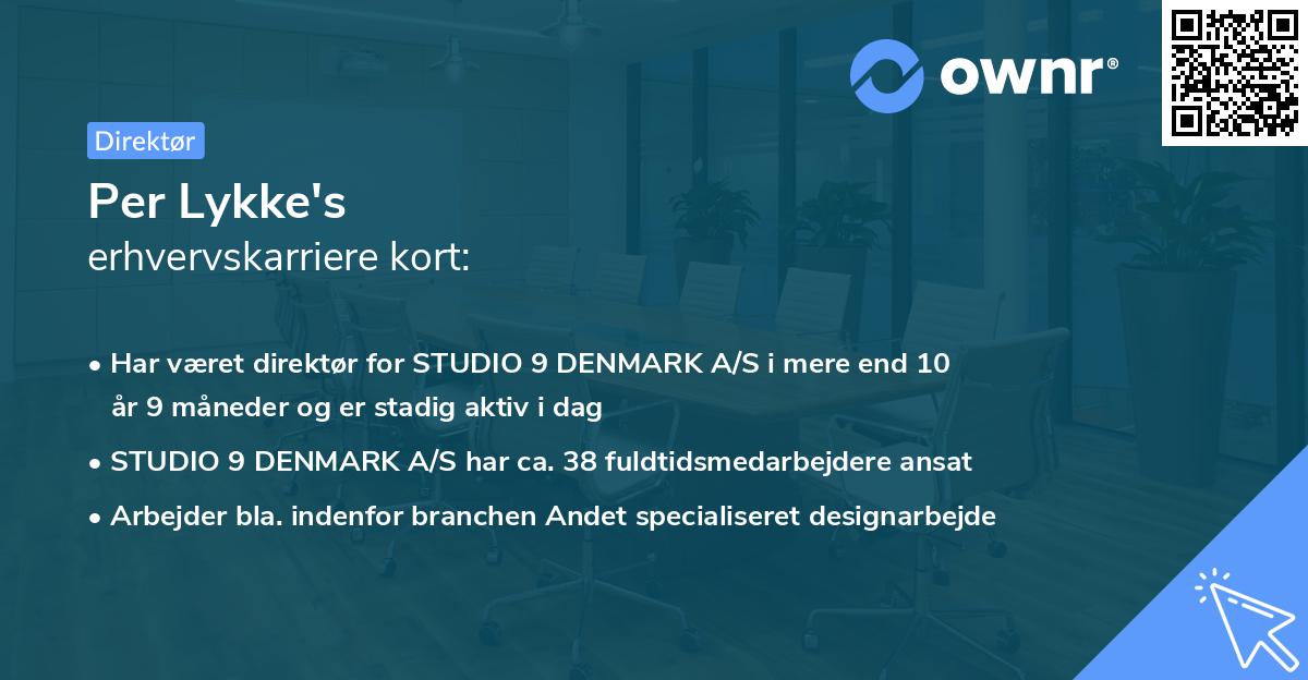 Per Lykke's erhvervskarriere kort