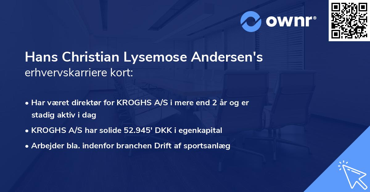 Hans Christian Lysemose Andersen's erhvervskarriere kort
