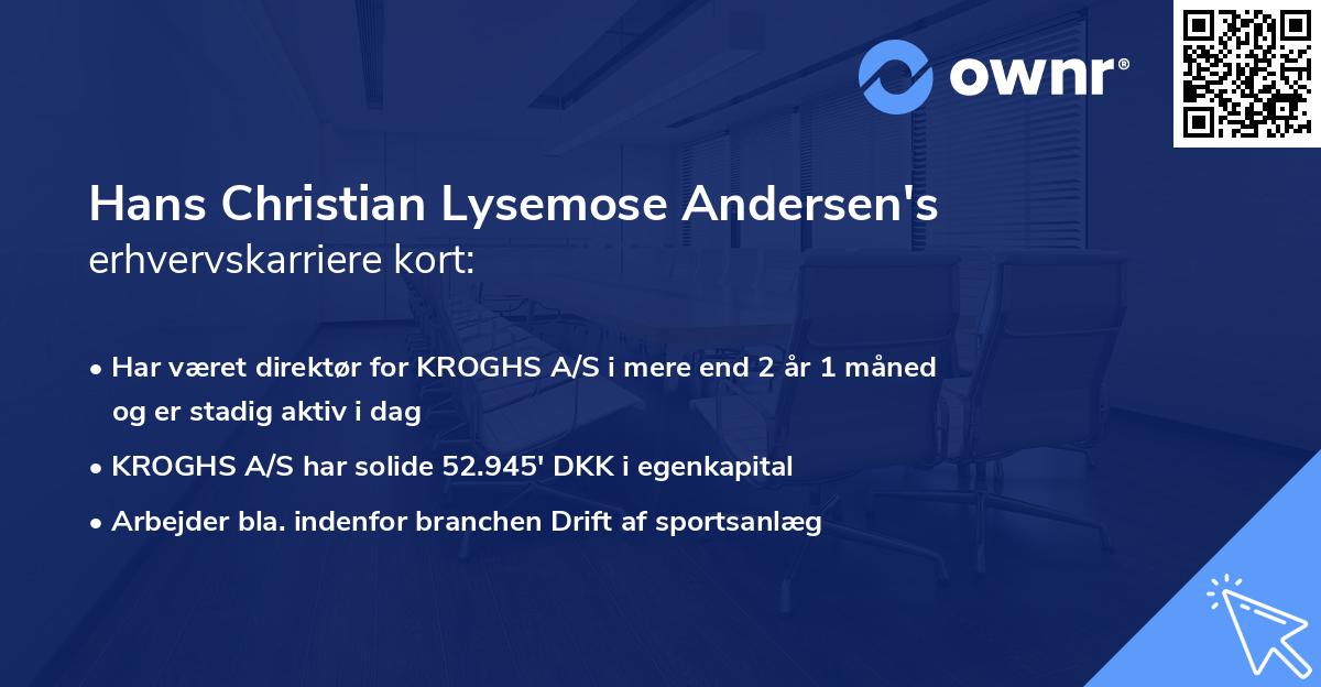 Hans Christian Lysemose Andersen's erhvervskarriere kort