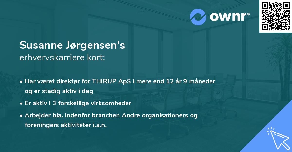 Susanne Jørgensen's erhvervskarriere kort