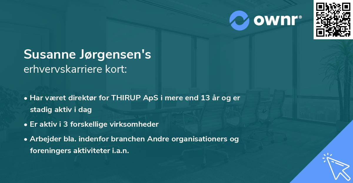 Susanne Jørgensen's erhvervskarriere kort