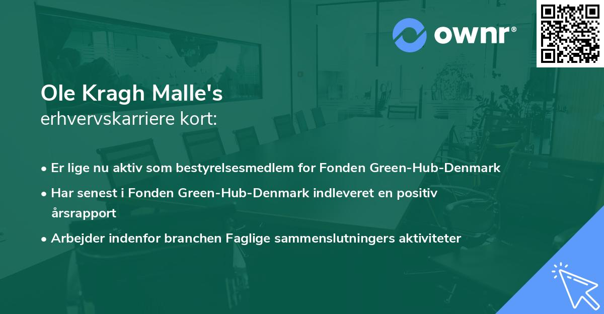 Ole Kragh Malle's erhvervskarriere kort