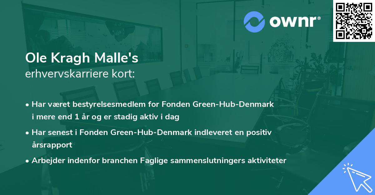 Ole Kragh Malle's erhvervskarriere kort